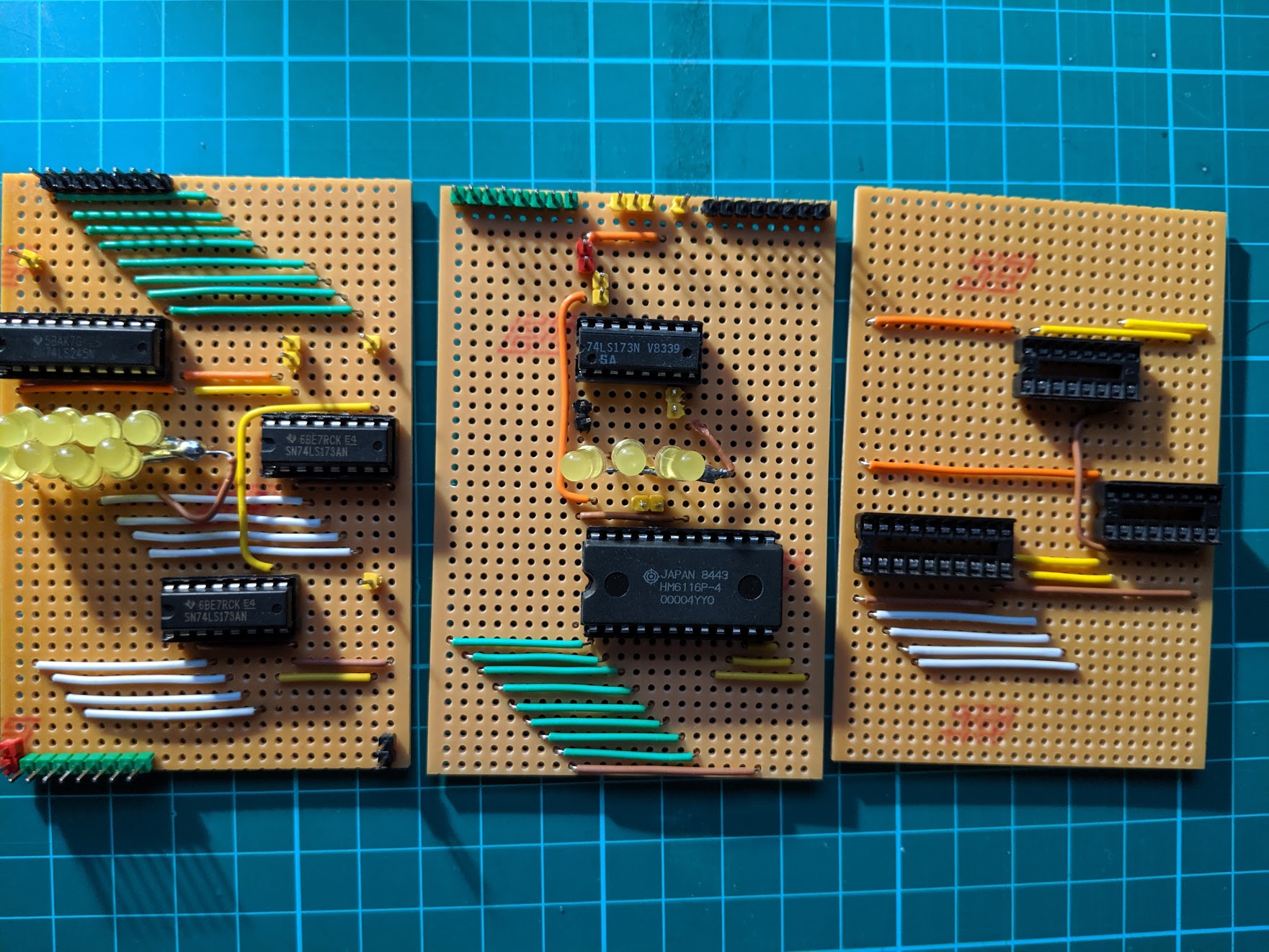 Memory address register, RAM with selectable bank, and start of the program counter build.